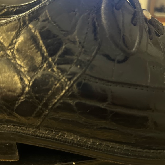 David Eden 100% Genuine Alligator Skin Men's Dress Derby Oxford Shoes Black 10M - Picture 8 of 13